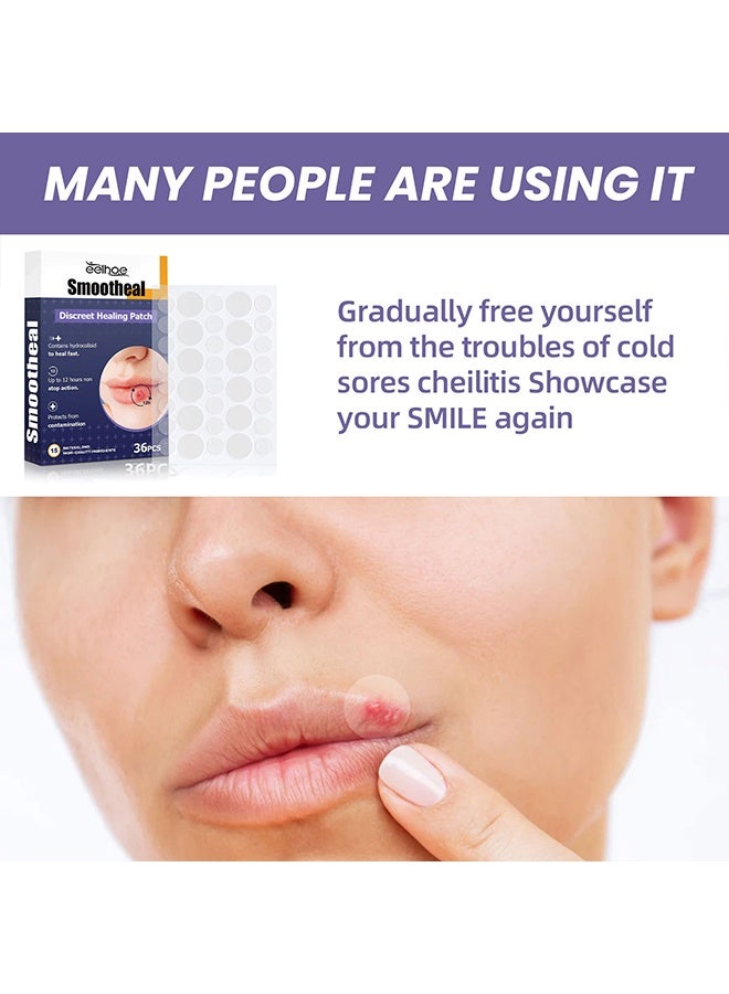 EELHOE Discreet Healing Patch, Health Lip Clear Invisible Cold Sore Patches For Lips Help Soothe Shield And Hide Cold Sores, Helps Prevent Contamination, Fever Blister Bandages For Women And Men (36PCS) - Image 3